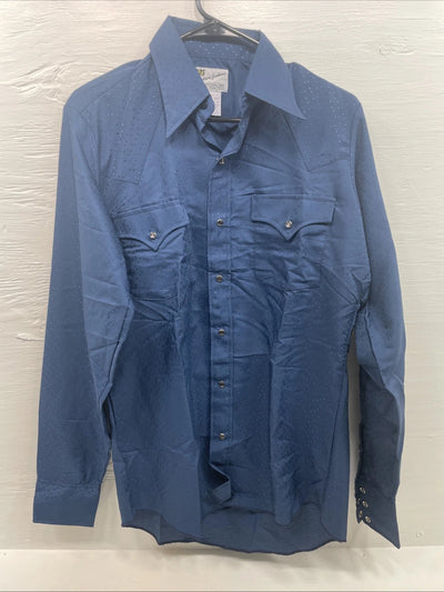 New Men’s Dickson Genkins Blue Long Sleeve Preal Snap 15 X 35 Medium B-125