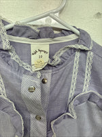 New Kids Kid Kountry Purple Designed Long Sleeve Pearl Snap Size 10 YY-57