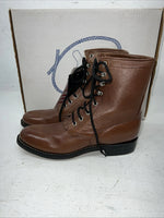New Women’s Brown Lace Up A Jama Product Cowboy Boots. Y 5117 6 M. 19-111