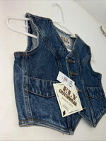 New Children’s ELY Outerwear Denim Short Sleeve Button Up Tank S #141104 3C-51