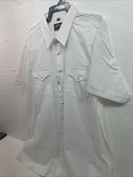 New Men’s White Horse White Short Sleeve Pearl Snap 3XL E-18