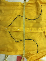 New Women’s Pioneer Wear Yellow Blue Long Sleeve Button Up Medium YY-77