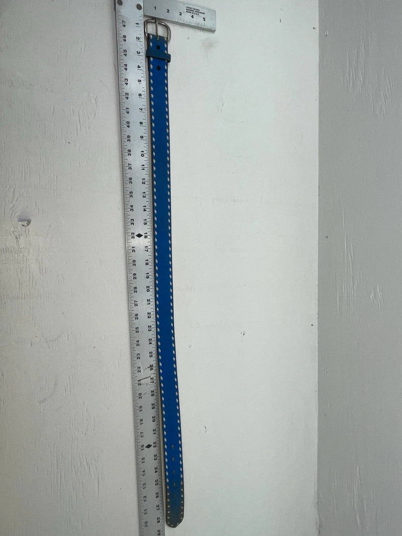 New Blue Genuine Leather Weaved 34” Belt #7030 Z-144