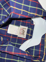 New Men’s Lee Blue Long Sleeve Pearl Snap 14.5 X 33 Small A-188