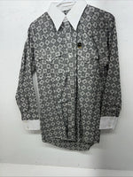 New Men’s Gray Mr.nick Button Up Long Sleeve Shirt 15.5x32 M I-57