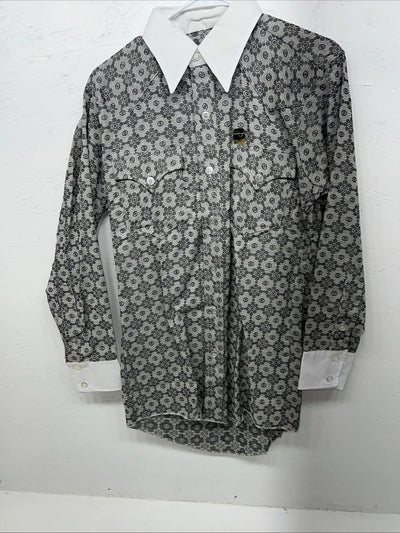 New Men’s Gray Mr.nick Button Up Long Sleeve Shirt 15.5x32 M I-57
