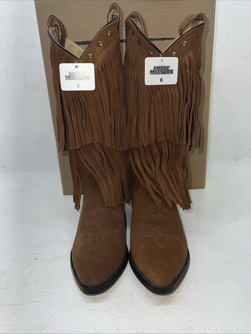 New Women’s Brown Fringe Smoky Mountain Cowboy Boots. 6566 6. 19-14