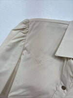 New Women’s H Bar C Tan Long Sleeve Pearl Snap Size 34 II-85