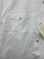 New Boys ELY Cattleman White Long Sleeve Pearl Snap Size 16 KK-46