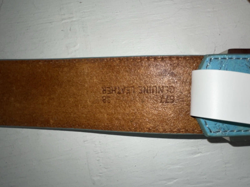 New Blue Genuine Leather 3D Blue Bling 38” Belt #667 JJ-90
