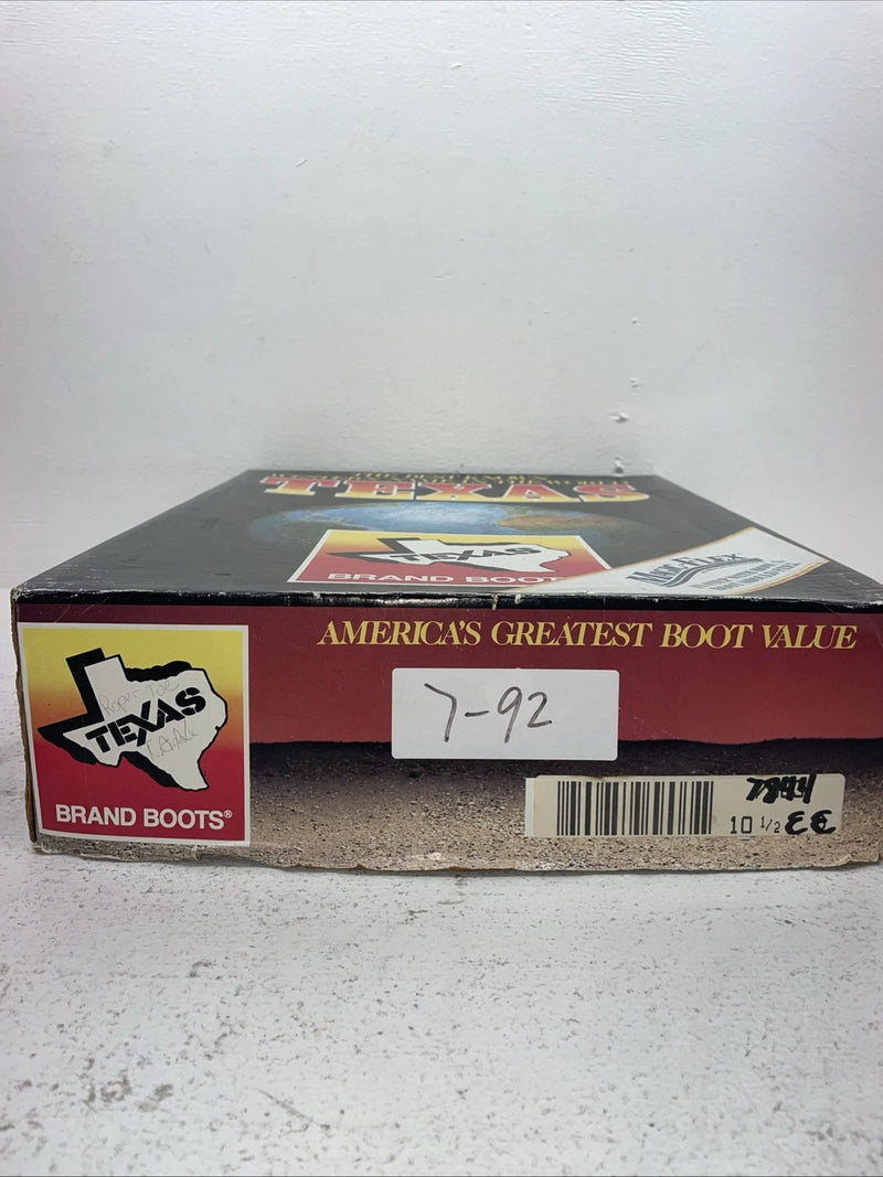 New Men’s Brown Texas Brand Cowboy Boots. 6611 10.5 10 1/2 D. 7-92