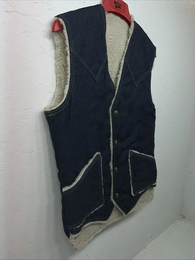 New Women’s Comfy Denim Wool Vest Medium S-604