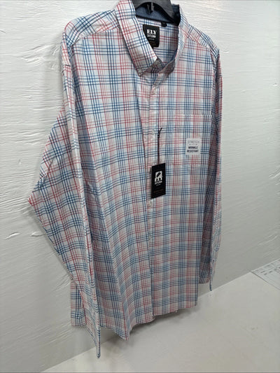 New Men’s ELY Cattleman Multiple Color Stripe Long Sleeve Button Up 2XL H-41