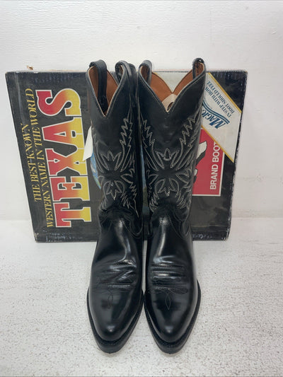 New Men’s Black Texas Brand Cowboy Boots. 1200 8 D. 1-107