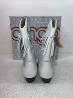 New Youth White With Fringe Dingo Cowboy Boots. I C 3221 3.5 3 1/2 D. 22-30