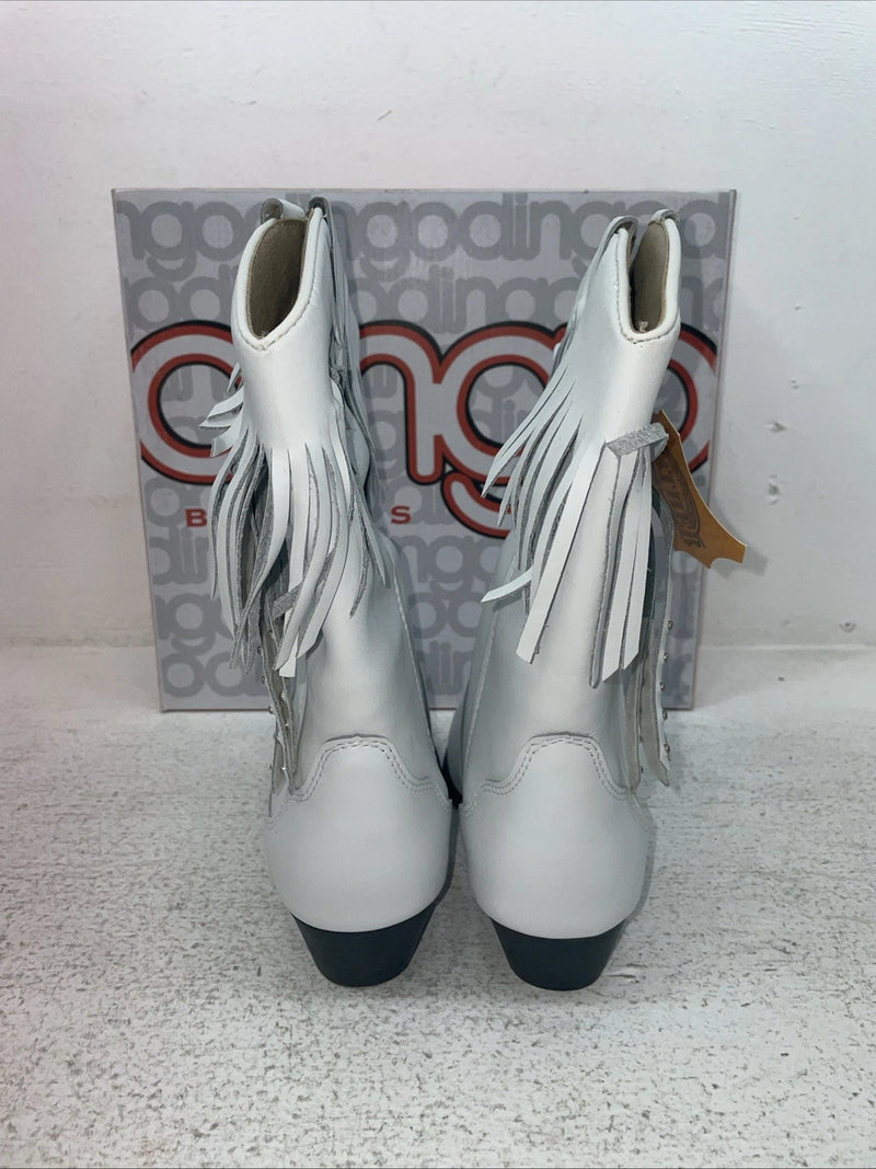 New Youth White With Fringe Dingo Cowboy Boots. I C 3221 3.5 3 1/2 D. 22-30