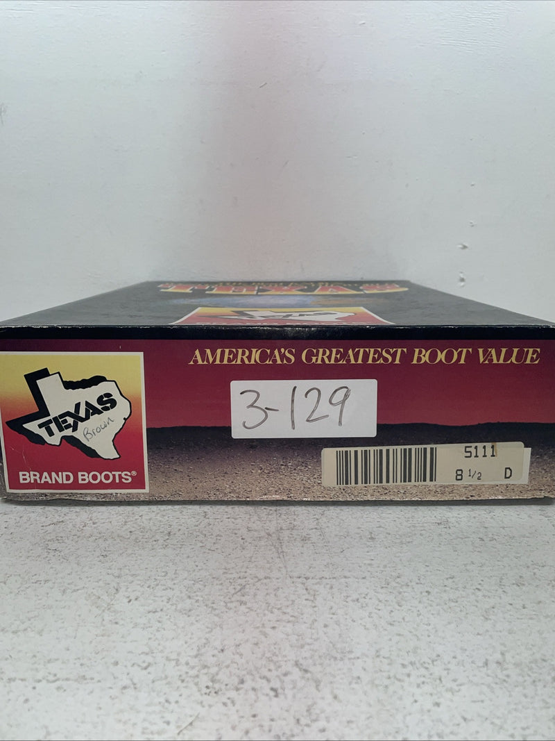 New Men’s Brown Texas Brand Cowboy Boots. 5111 8.5 8 1/2 D. 3-129