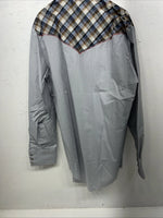 New Men’s Blue Plaid Champion Western Pearl Snap Long Sleeve  15.5x33 M I-48