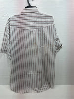 New Men’s ELY Cattleman Stripe Short Sleeve Pearls Snap 18.5 2XL F-63