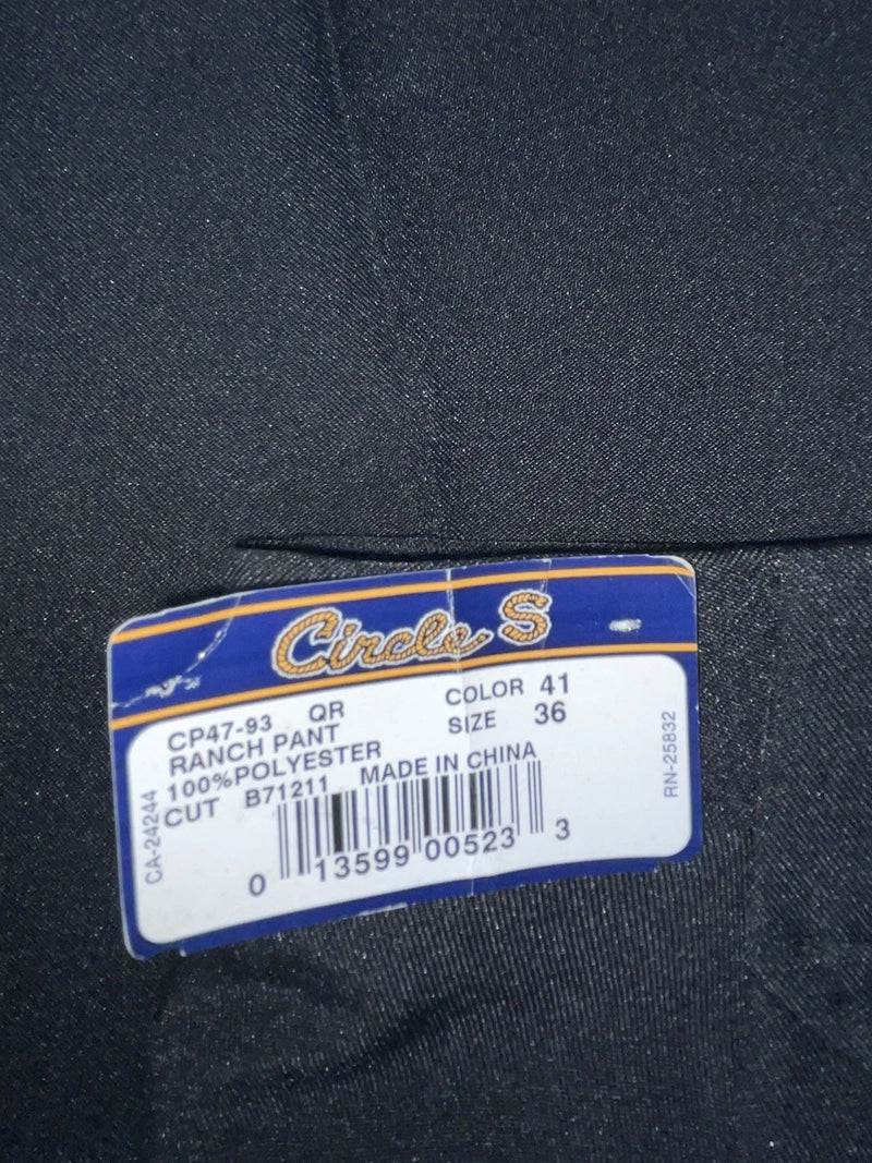 New Vintage Black Circle S Polyester Pants #CP4793 SS-17