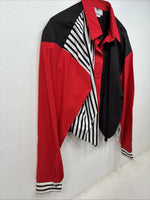 New Women’s Cowboy Threads Black Red Long Sleeve Button Up Large TT-77