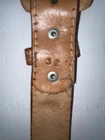 New Brown Genuine Leather Western Express Pendent And Tooled 32” Belt JJ-52