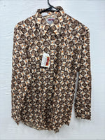 New Men’s Denver Brown Designed Long Sleeve Pearl Snap 15.5 Medium CC-53