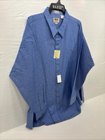 New Men’s ELY Cattleman Blue Long Sleeve Button Up 20.5 X 36 4XL E-103