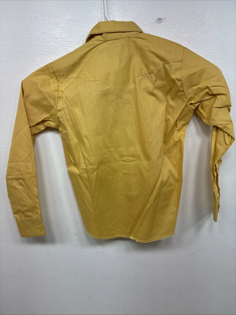 New Kids Karman Yellow Designed Long Sleeve Pearl Snap Size 6 YY-48