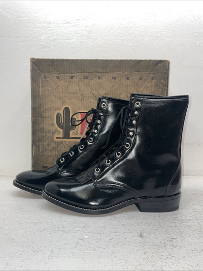 New Men’s Black Lace Up LaredoCowboy Boots. 1220 8.5 8 1/2 E E. 4-15