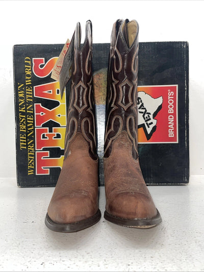 New Women’s Brown Texas Brans Cowboy Boots. 4731 8.5 8 1/2 M. 15-31