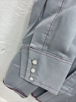 New Men’s Dee-Cee Gray Long Sleeve Pearl Snap 15.5 Medium O-24