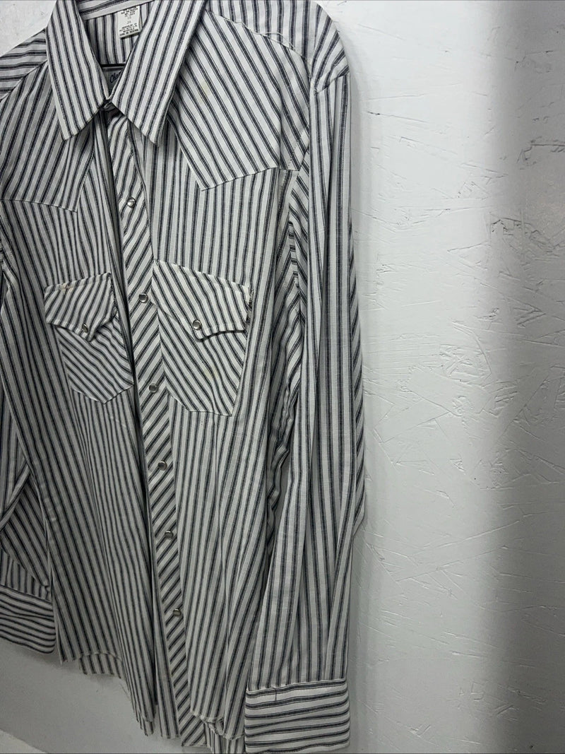New Men’s Stripped Champion Westerns Pearl Snap Long Sleeve Shirt. 16x34 L P-26