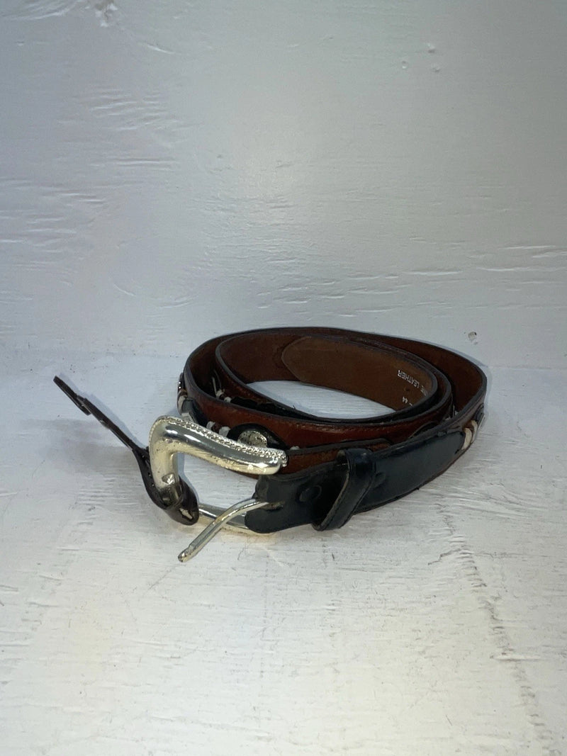 New Brown Genuine Leather Nocona Gold Pendent 44” Belt #2413644 NN-143