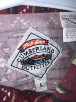 New Women’s Red Aztec Cumberland Outfitters Short Sleeve Button Up Shirt 3B-103