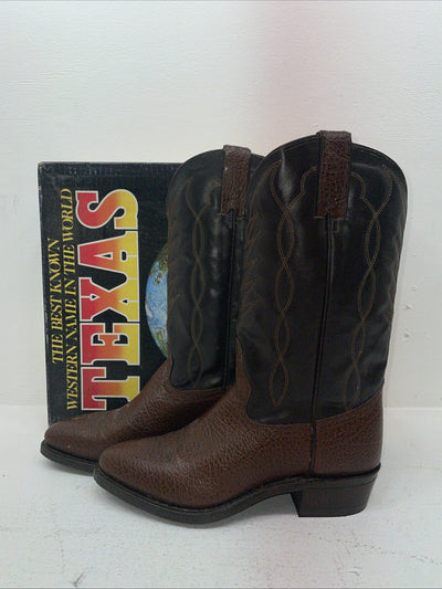 New Men’s Brown Texas Brand Cowboy Boots. 251527446 10 D. 7-54