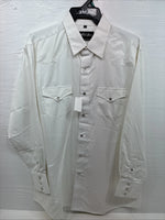 New Men’s White Horse White Stripe Design Long Sleeve Pearl Snap XL O-63