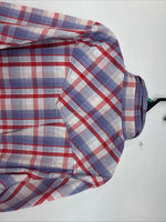 New Women’s Cumberland Pink Purple Plaid Long Sleeve Pearl Snap XL GG-60