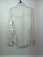 New Women’s White Cumberland Outfitters Long Sleeve Button Up Shirt M 3B-39