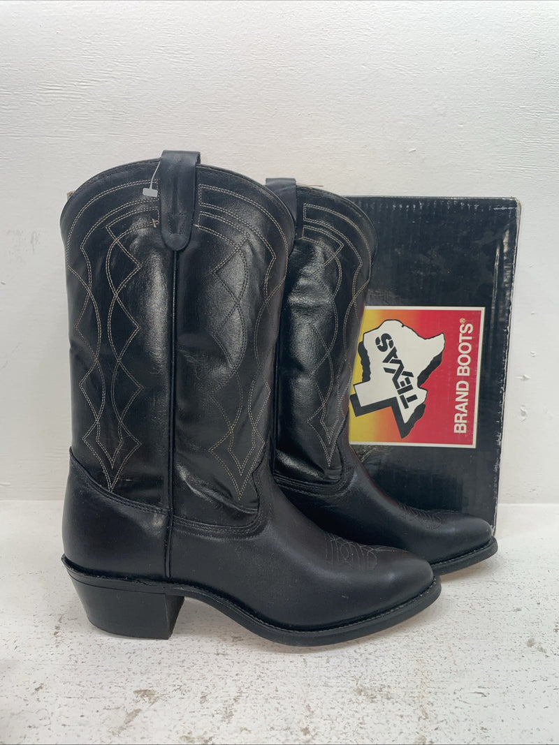 New Men’s Black Texas Brand Cowboy Boots. 5100 10.5 10 1/2 D. 7-112