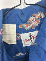 New Women’s Tem Tex Blue Design Long Sleeve Pearl Snap Size 30 KK-25