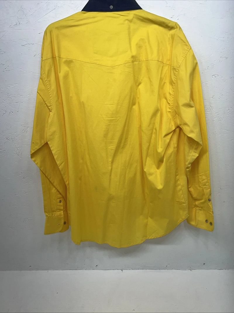 New Men’s Yellow Wrangler PBR Long Sleeve Button Up Shirt. XL S-28