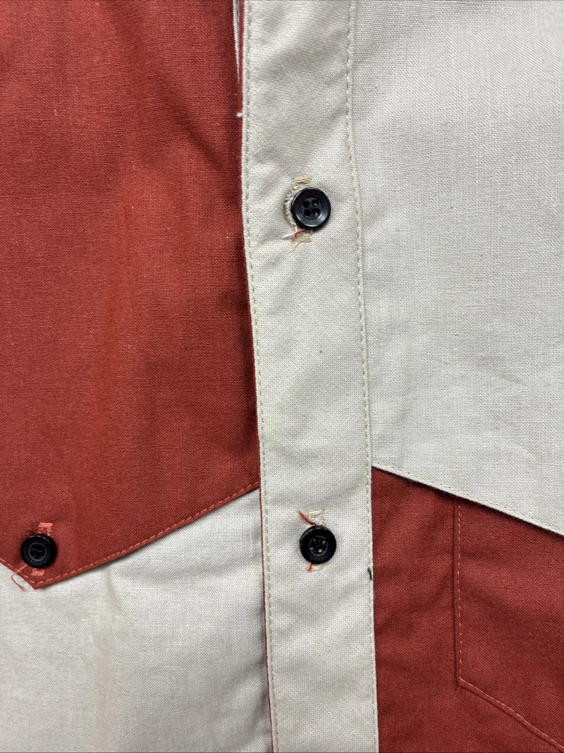 New Kids Cowboy Threads Tan Orange Long Sleeve Button Up Size 16 DD-81