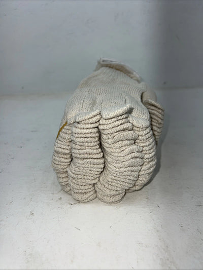 New White Wool Work Gloves Pack Of 12 #1050 B-504