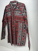 New Men’s Red Green Gunsmoke Button Up Long Sleeve Shirt. Medium I-33