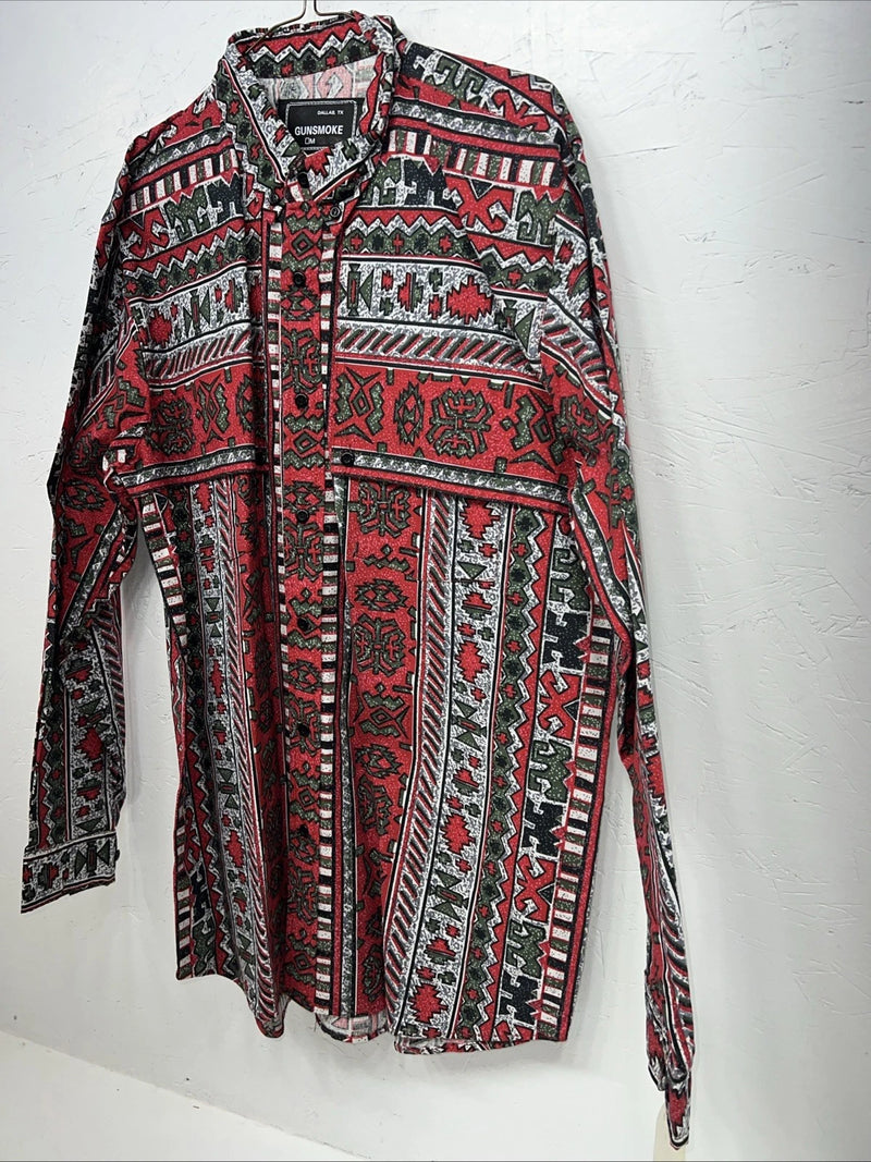 New Men’s Red Green Gunsmoke Button Up Long Sleeve Shirt. Medium I-33