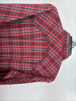 New Men’s ELY 1878 Red Plaid Long Sleeve Pearl Snap XL M-53