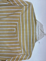 New Women’s Fenton Yellow White Stripe Long Sleeve Button Up Size 14 KK-99
