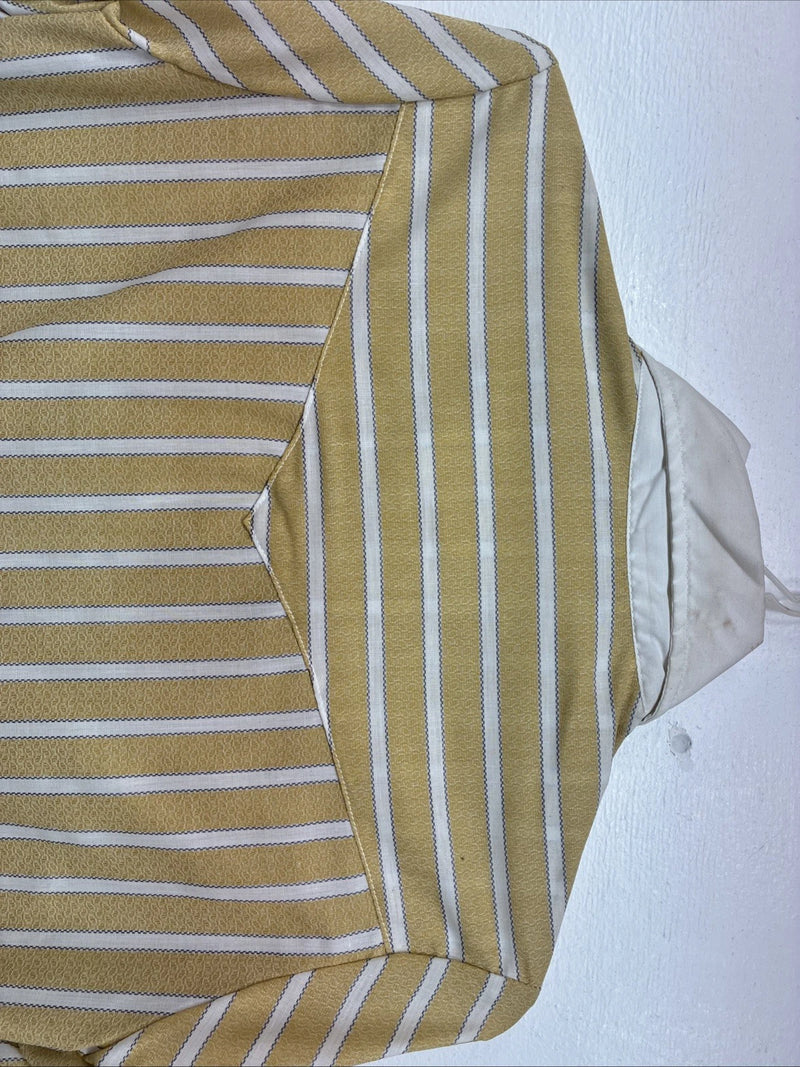 New Women’s Fenton Yellow White Stripe Long Sleeve Button Up Size 14 KK-99