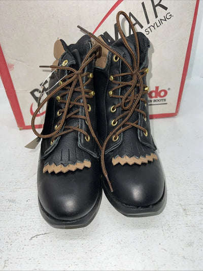 New Woman’s Brown Lace Up Laredo Cowboy Boots. 28 340 6.5 6 1/2 M. 18-12
